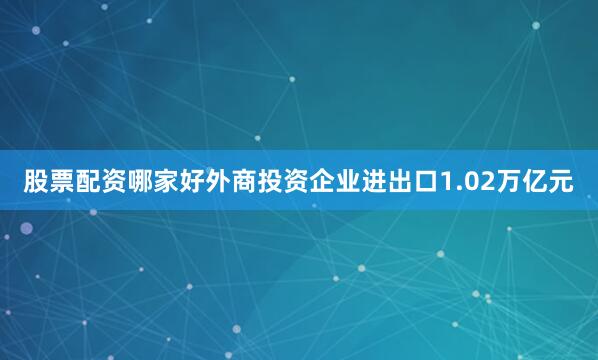 股票配资哪家好外商投资企业进出口1.02万亿元